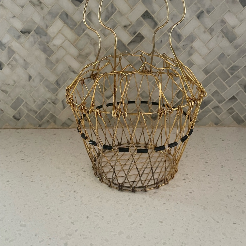 Vintage magic basket by Erdecor Escaut France miracle basket folding 1960s boho